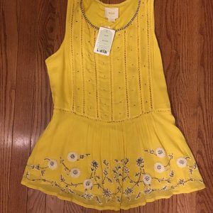 NWT Anthropologie Calendula Peplum Blouse Size 8
